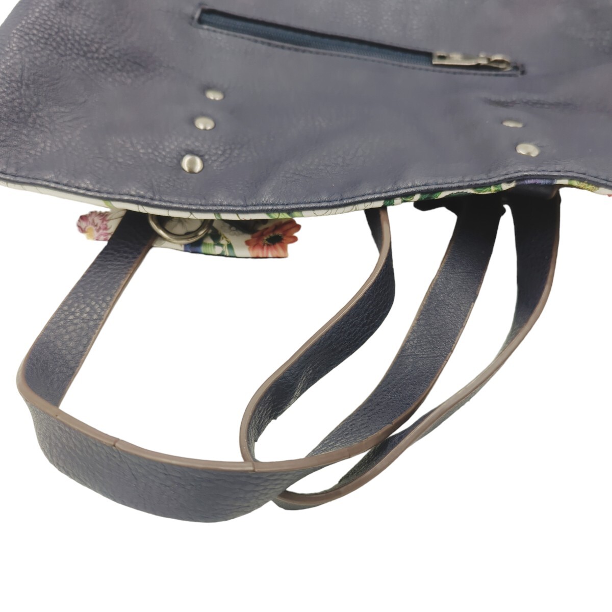 H05007 バッグ ハンドバッグ レディースバッグ 大容量 鞄 ヴィットリオゴーディ Vittorio Godi ファッション小物 ネイビー 紺_画像7
