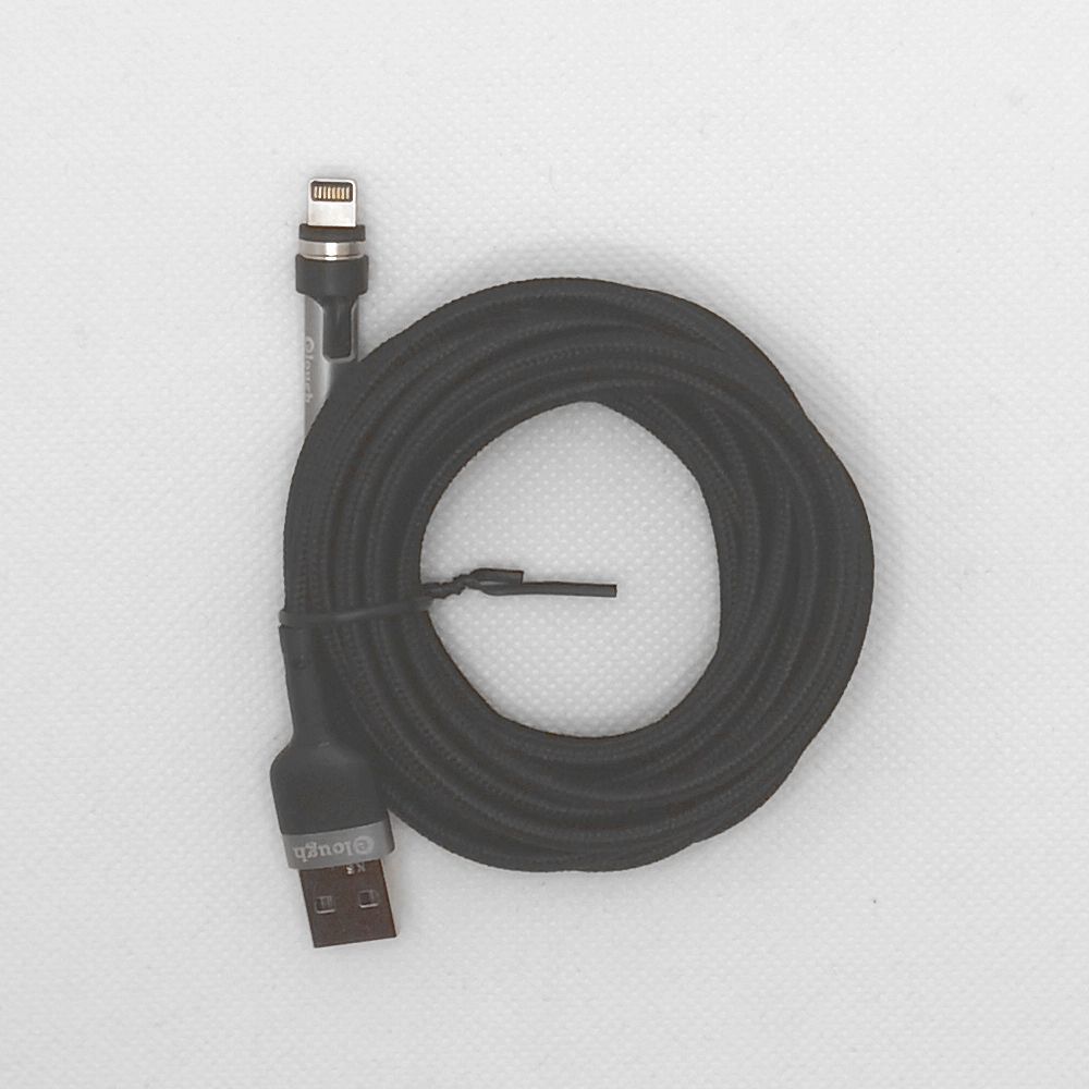 ライトニング３ｍ灰色１本曲るマグネット磁石式USB充電通信ケーブル　iPhone_画像2