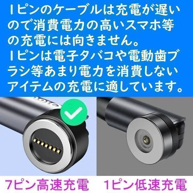 Type-C 磁石マグネット式USB高速充電ケーブル７ピン先端部のみ３個_画像4