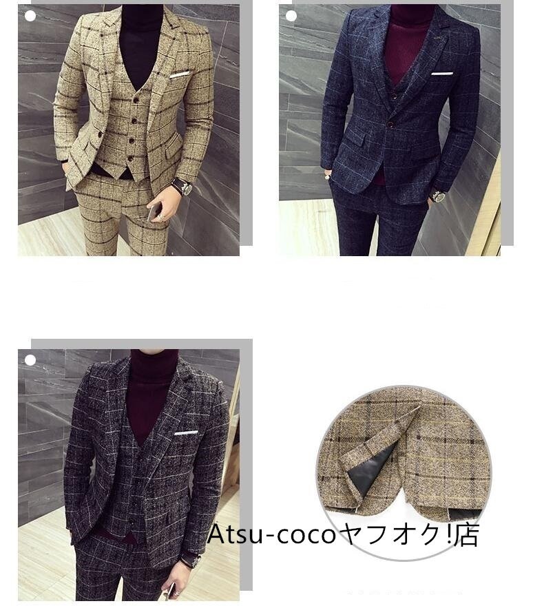  suit men's business suit casual suit 3 point set suit setup formal suit gentleman clothes commuting M~4XL