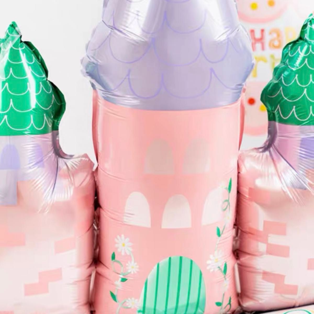 お城 ビッグ バルーン ピンク 風船 誕生日 飾り 大きい プリンセス 女の子 パステルカラー