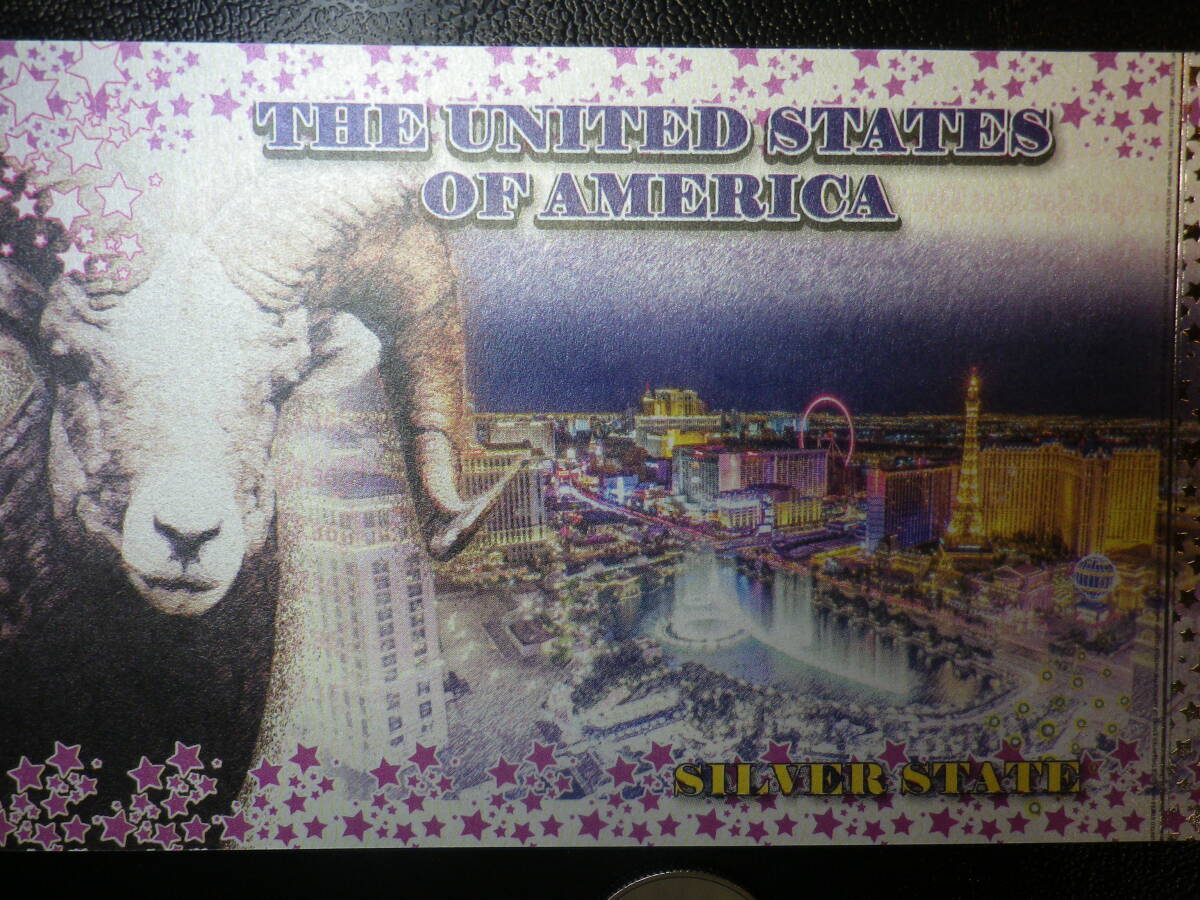 値下げ！100Yen~ USA / アメリカ 36州 ネバダ州 羊の見本券 00000 (ファンタジー）_画像2