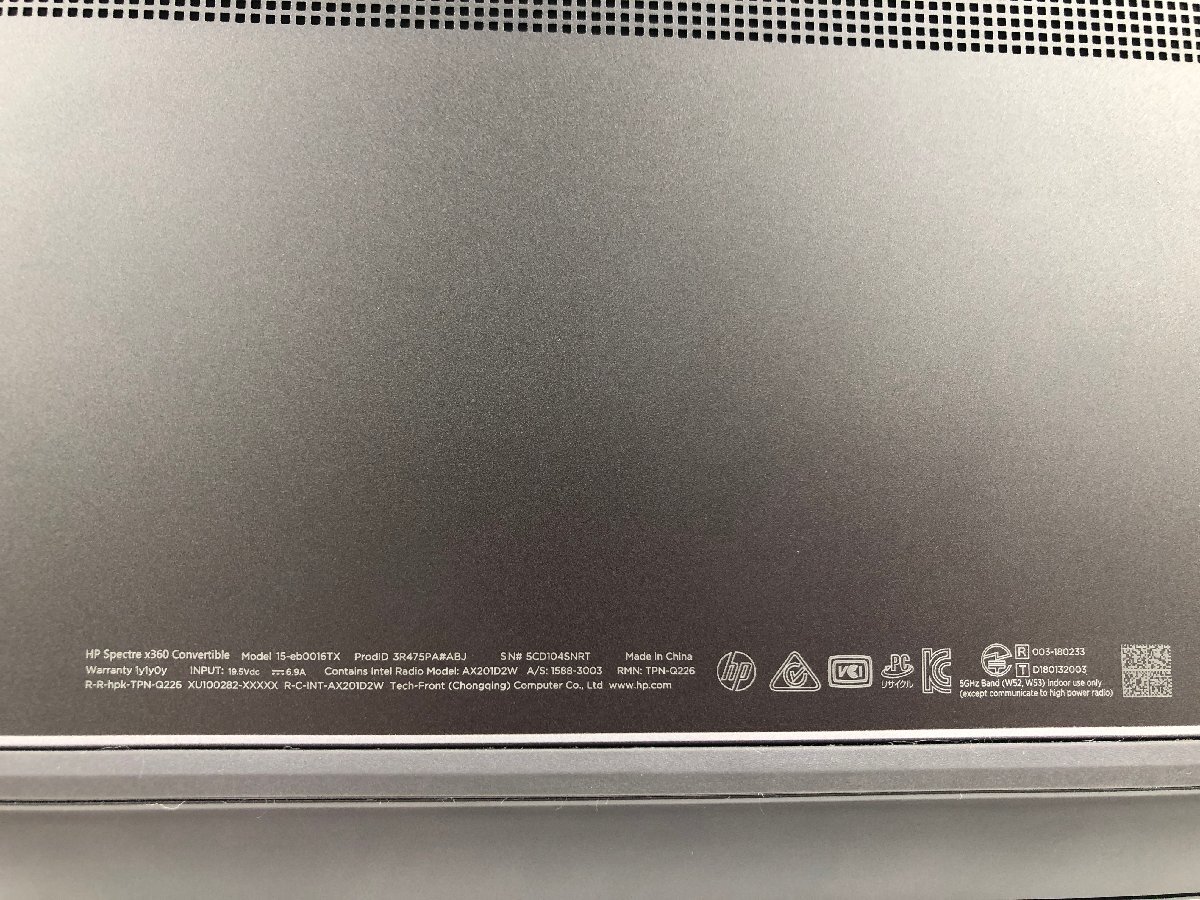 HP Spectre x360 Convertible 15-eb0016TX ノートPC 15.6型 Win10Pro i7 10750H 2.60GHz 16GB SSD1TB+32GB GTX1650Ti with Max-Q 04124MAの画像7