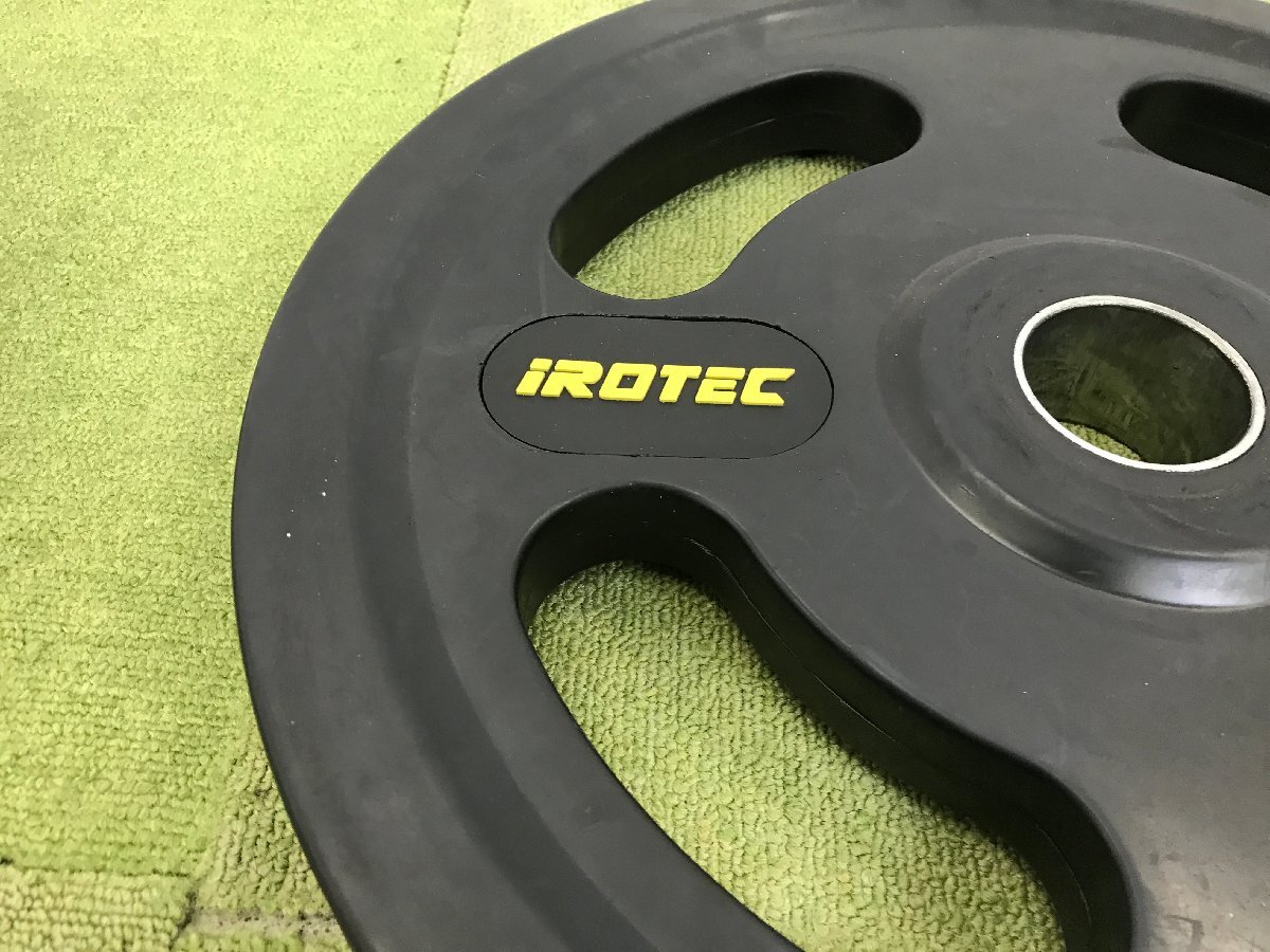 IROTEC アイロテック オールラバー仕様 オリンピックプレート 20kg×2 総重量40kg 穴径50mm ウェイトプレート トレーニングギア T05006N_画像5