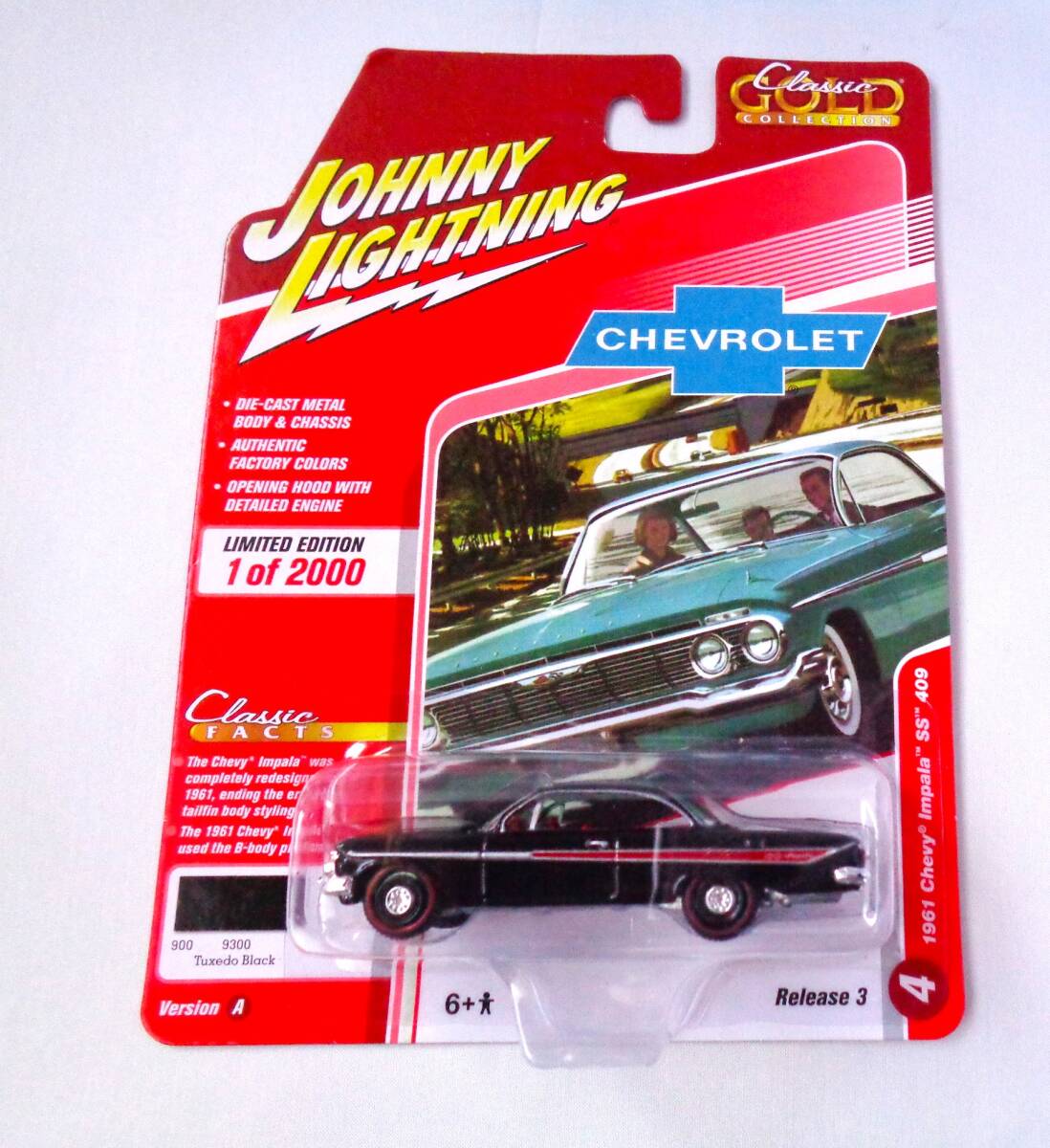 ◆JOHNNY LIGHTNING　ジョニーライトニング　1/64　1961 Chevy Impala SS 409　Tuxedo Black　シェビーインパラ　ブラック_画像1