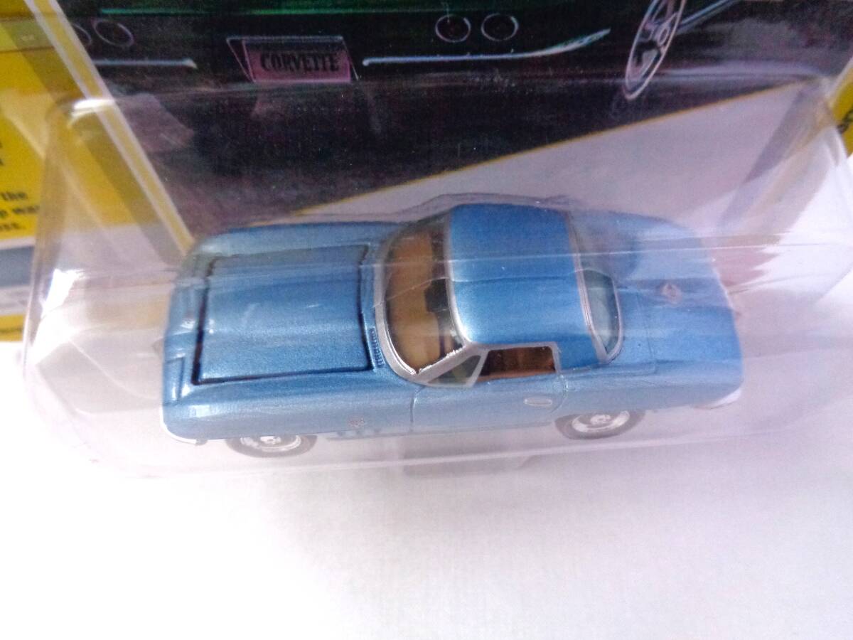 *JOHNNY LIGHTNING Johnny Lightning 1/64 1965 Chevy Corvette Hardtop Mist Blue Poly Chevy Corvette жесткий верх 