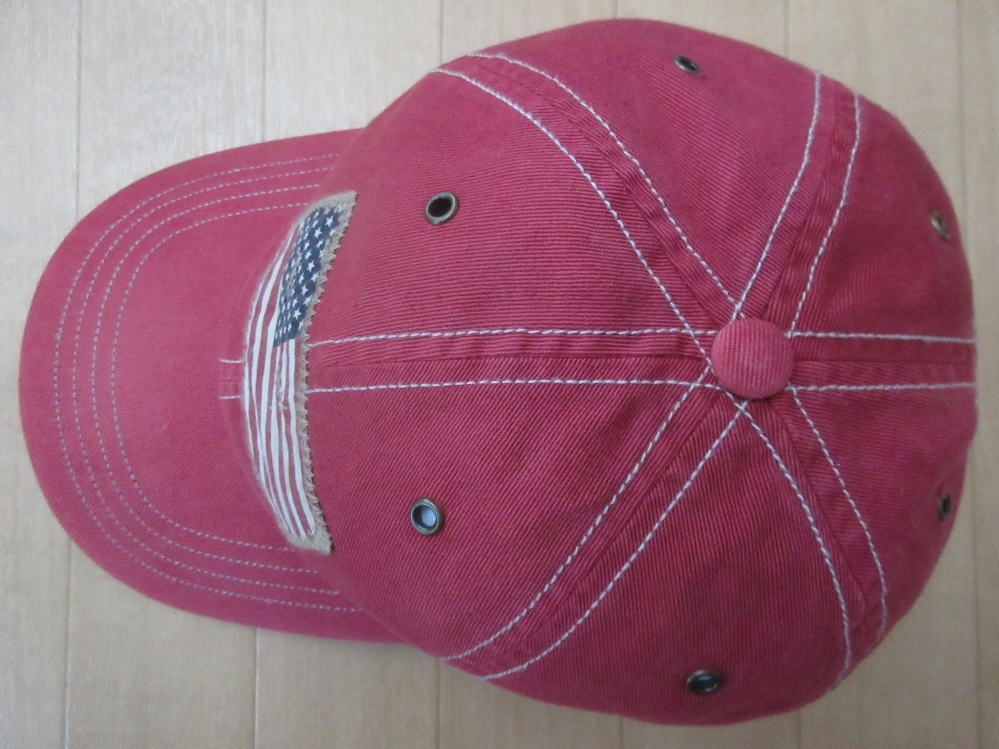 POLO RALPH LAUREN 星条旗 パッチ 刺繍 コットン キャップ レッド系 ポロ ラルフローレン USA国旗 ポニー PONY CAP 帽子 ハット アウトドア_画像6