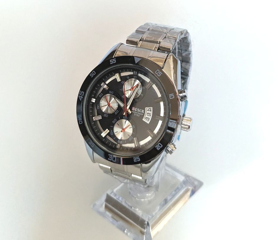 ◆-SALE-◆ 新品 BOSCH2 メンズ ビジネス 腕時計 シルバー ブラック 【ディーゼル バーバリー ダンヒル ポールスミス】_画像2