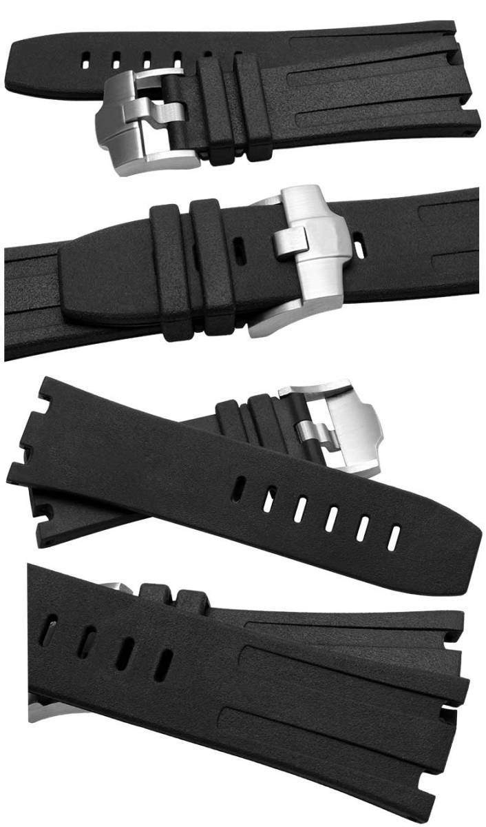 オーデマピゲAP腕時計など装着可能互換汎用ラバーベルト 取付幅28mm オーデマピゲ取付可能バンド_画像5