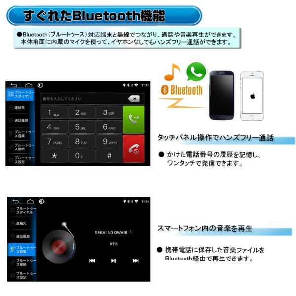 車載1DINカーナビAndroidナビ７インチインダッシュモニタータッチパネルラジオSD Bluetooth16GBアンドロイドスマホiPhoneミラーリングWiFiの画像6