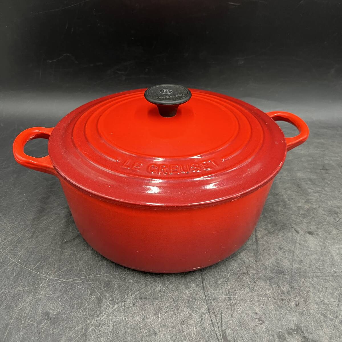 LE CREUSET 両手鍋 グリルパン セット 22 レッド 赤 _画像2