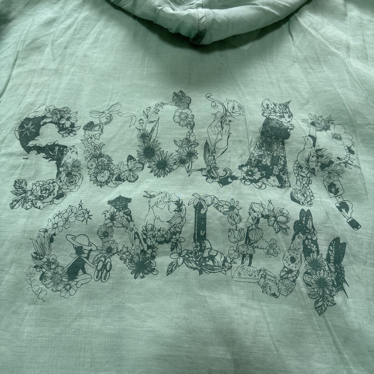 スカラー ScoLar 花×猫のロゴ シアーフード シャツ