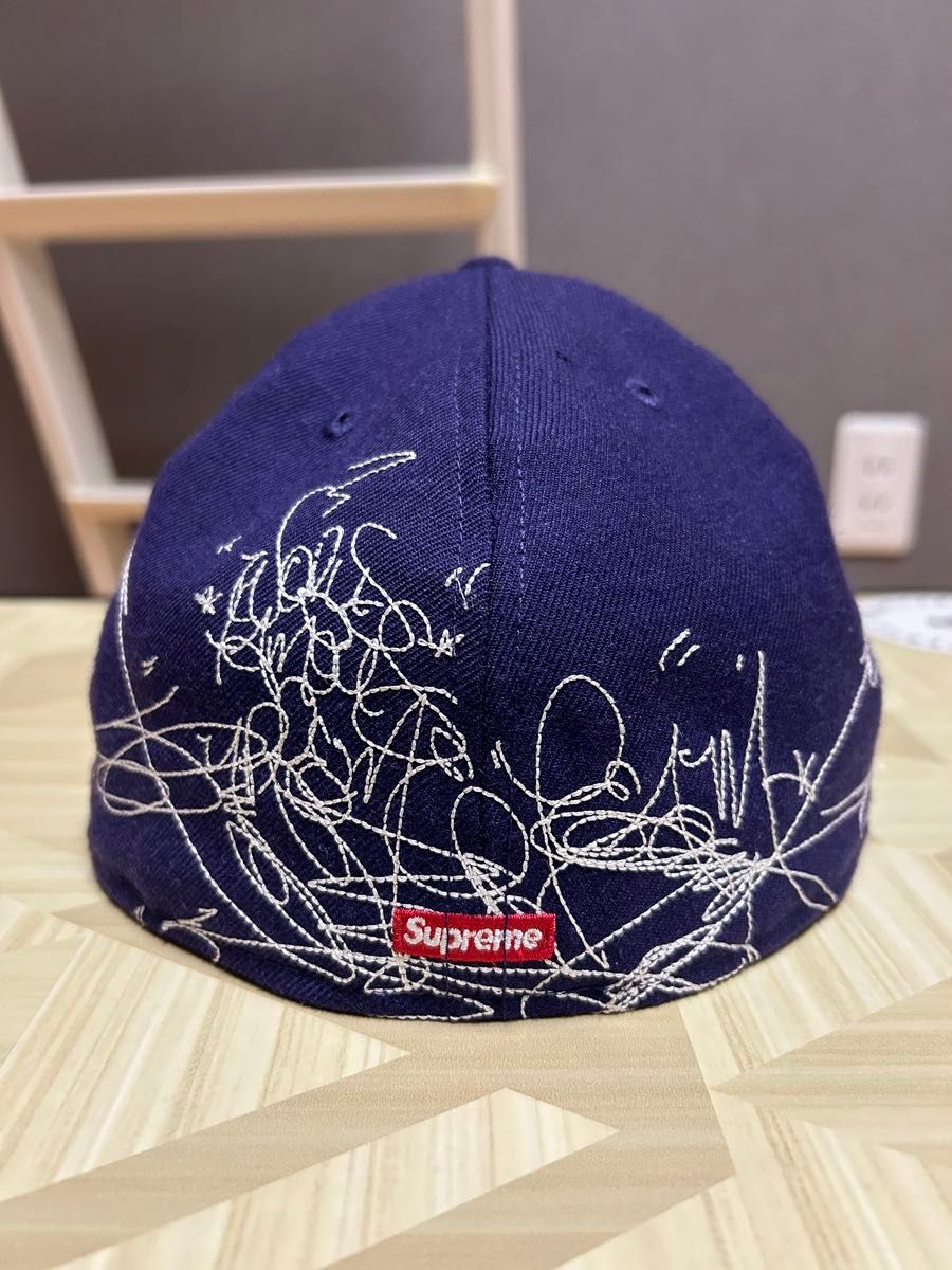 supreme newera ベースボール キャップ 7 1/2 59.6cm 紫 purple シュプリーム 刺繍