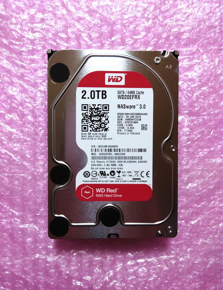 Western Digital WD20EFRX 2TB HDD 使用時間116時間 WD Red