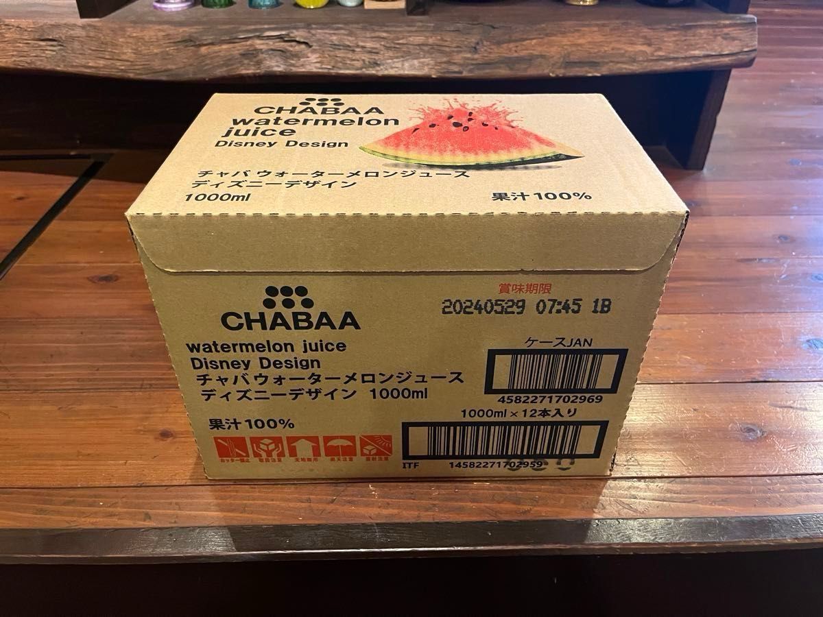 【最安まとめ売り】CHABAA ウォーターメロン ジュース 1000ml×12本　ディズニーデザイン