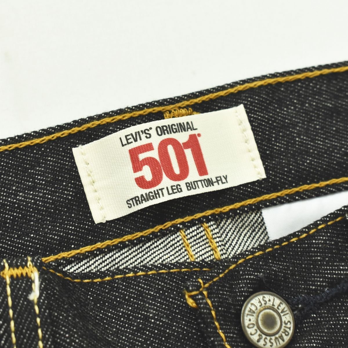 ★美品 リーバイス Levis 501 シュリンク トゥー フィット 先染め ブラック デニム ジーンズ パンツ W32 アメカジ ストレート ジーパン★の画像6