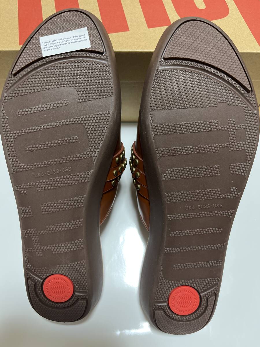 新品★fitflop★フィットフロップ★レザーミュール/レディースシューズ★US8/25-25.5cm