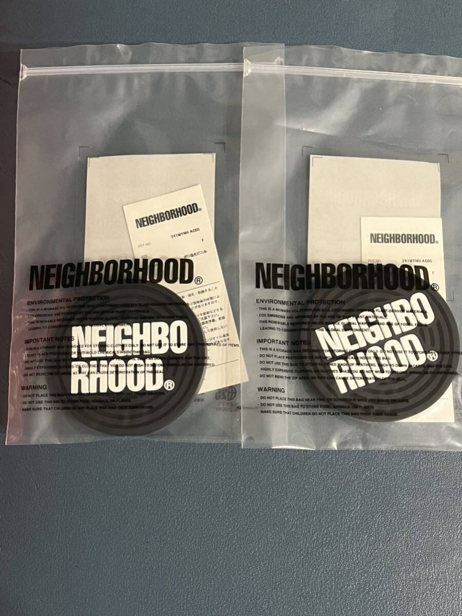 希少 2個 セット 新品 24ss NEIGHBORHOOD LOGO COASTER BLACK ネイバーフッド ロゴ コースター ブラック 黒 SET レア_画像3