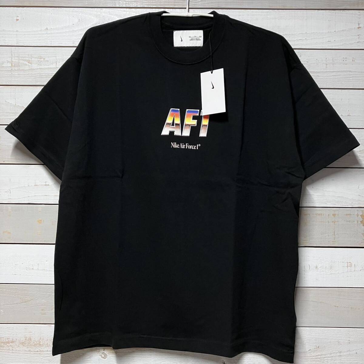 SIZE 2XL NIKE AIR FORCE 1 BLACK TEE SHIRT ナイキ エア フォース ワン ブラック Tシャツ