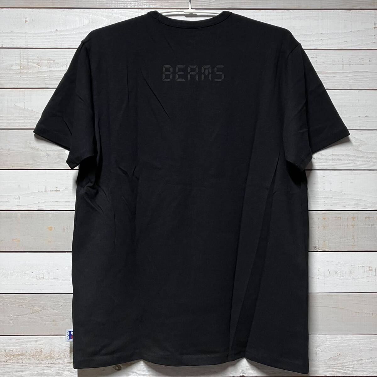 SIZE L BEAMS CHAMPION TEE SHIRT BLACK ビームス チャンピオン Tシャツ ブラック_画像2