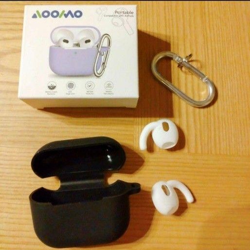 AhaStyle AirPodsPro シリコンカバーケース黒 保護ケース ブラック