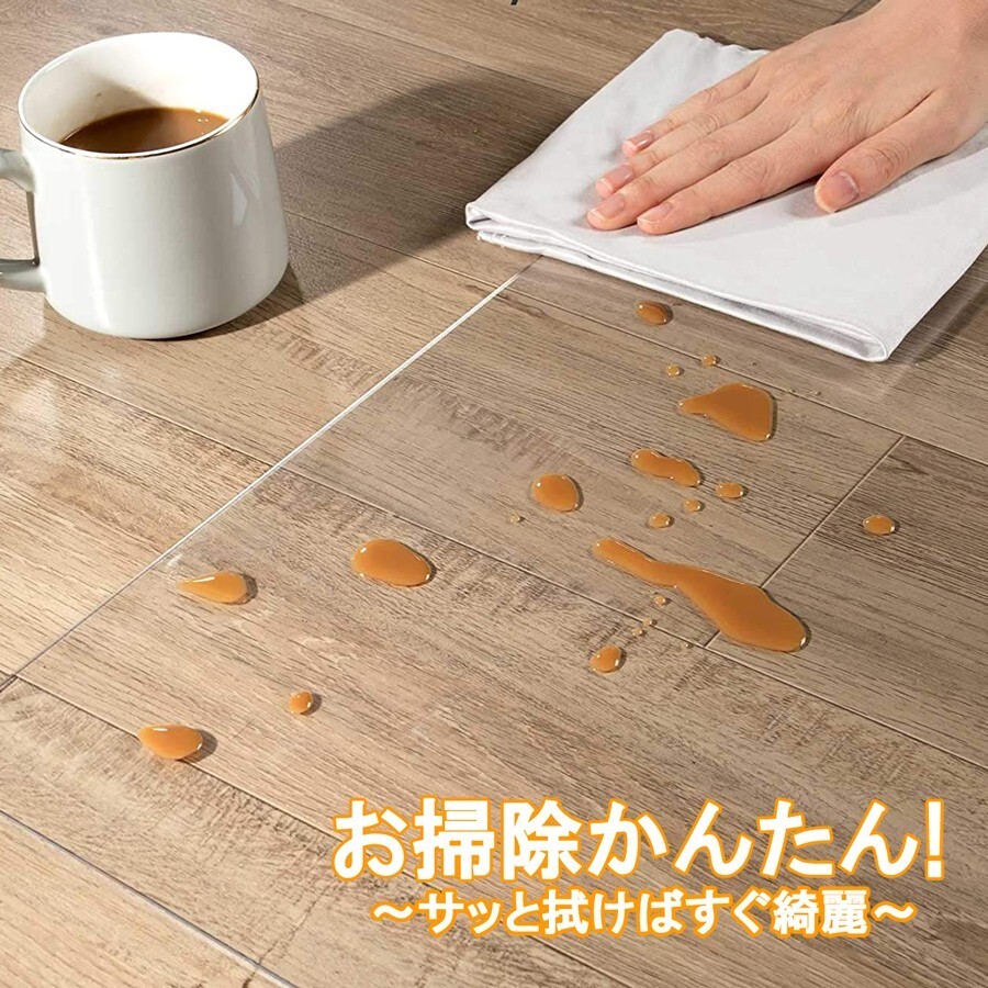 [神奈川県から発送] 送料無料 新品 即納 冷蔵庫マット 70×75cm 厚さ2mm 500L〜600Lクラス フローリング 保護マット 傷防止 無色 透明の画像4