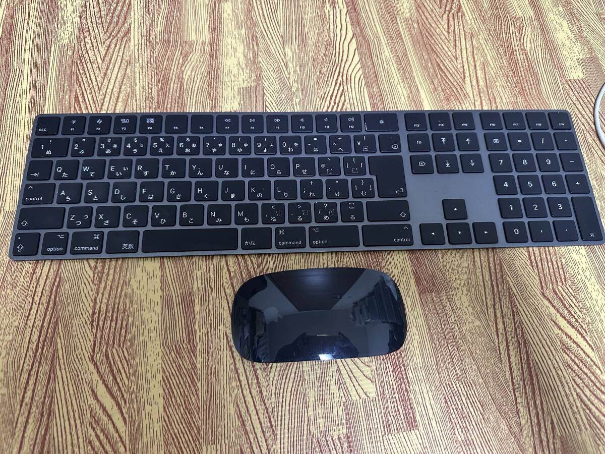 【ブラック】Apple Magic Mouse 2 (A1657)+Apple Magic Keyboard A1843 中古の画像1