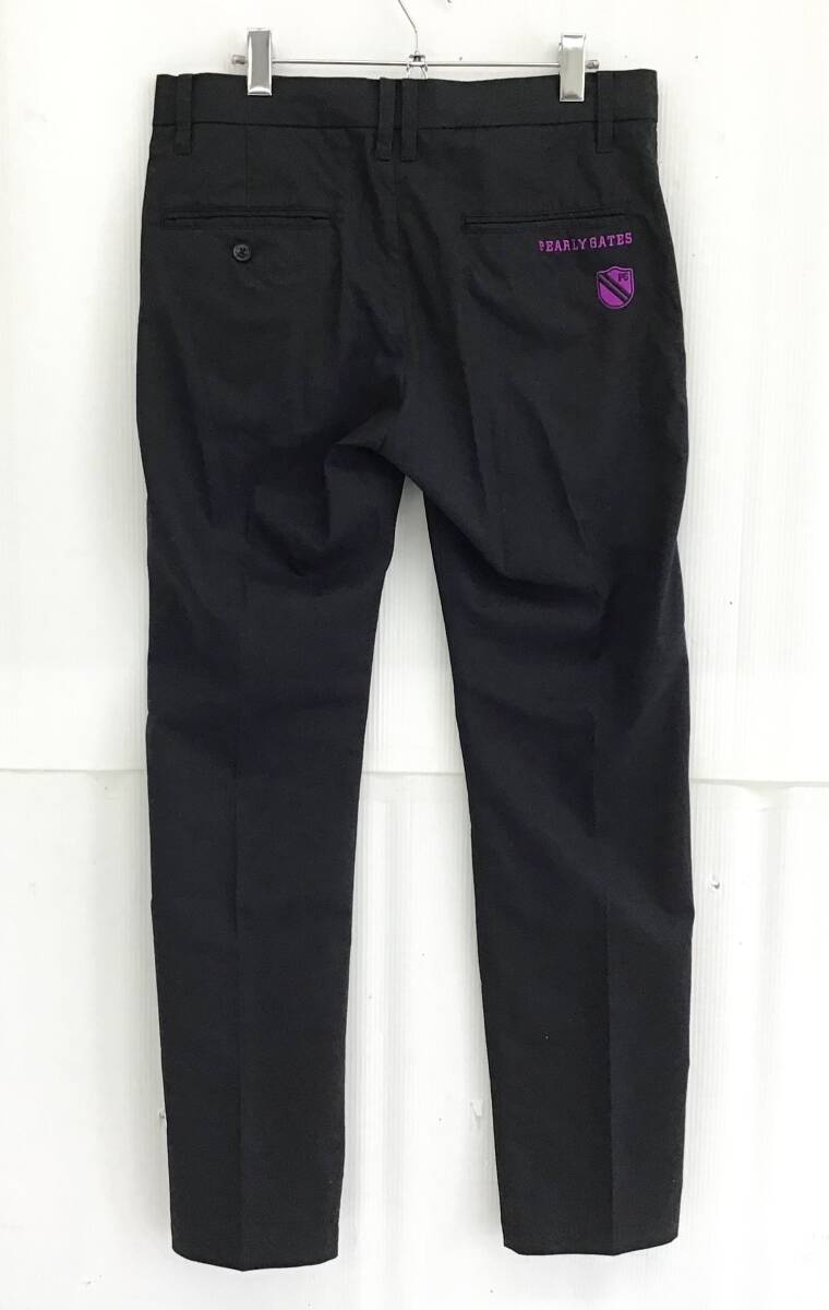 パーリーゲイツ パンツ 黒/ブラック サイズ4 メンズ サイドジップ ゴルフ ウェア ボトムス PEARLY GATEの画像2