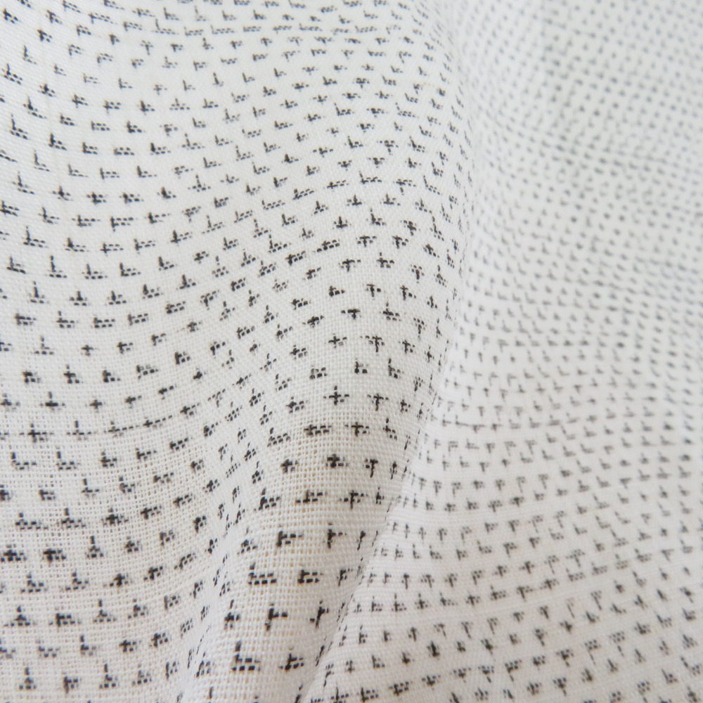 浴衣 男性用 夏用 本麻 上布 蚊絣 単衣 白色 夏物 仕立て上がり 身丈137cm_画像3
