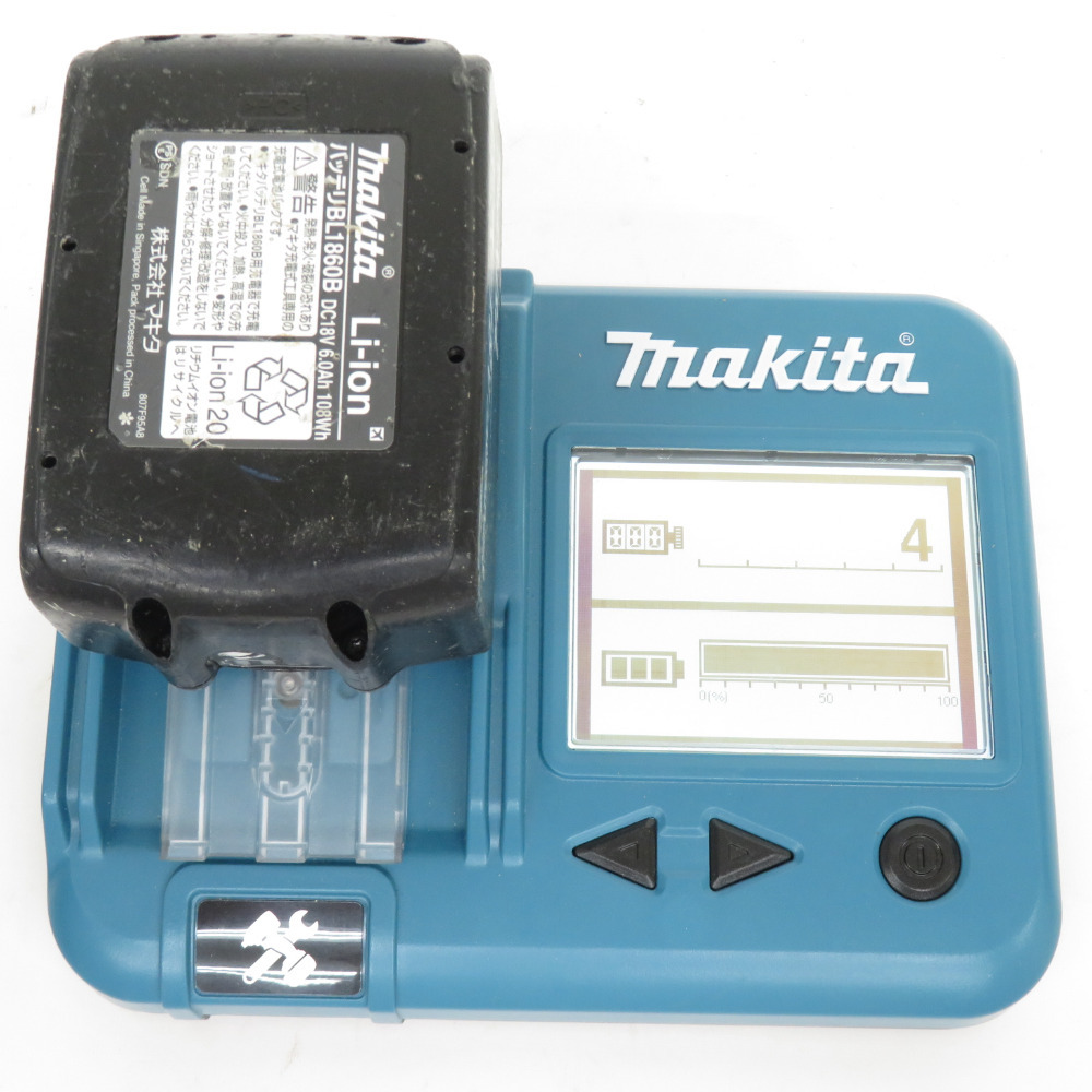 makita マキタ 18V 6.0Ah Li-ionバッテリ 残量表示・雪マーク・カバー付 充電回数4回 BL1860B A-60464 中古_画像5