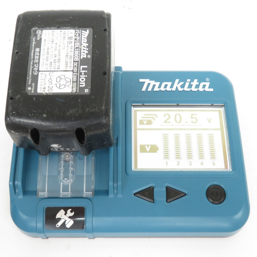 makita マキタ 18V 6.0Ah Li-ionバッテリ 残量表示・雪マーク・カバー付 充電回数4回 BL1860B A-60464 中古_画像7