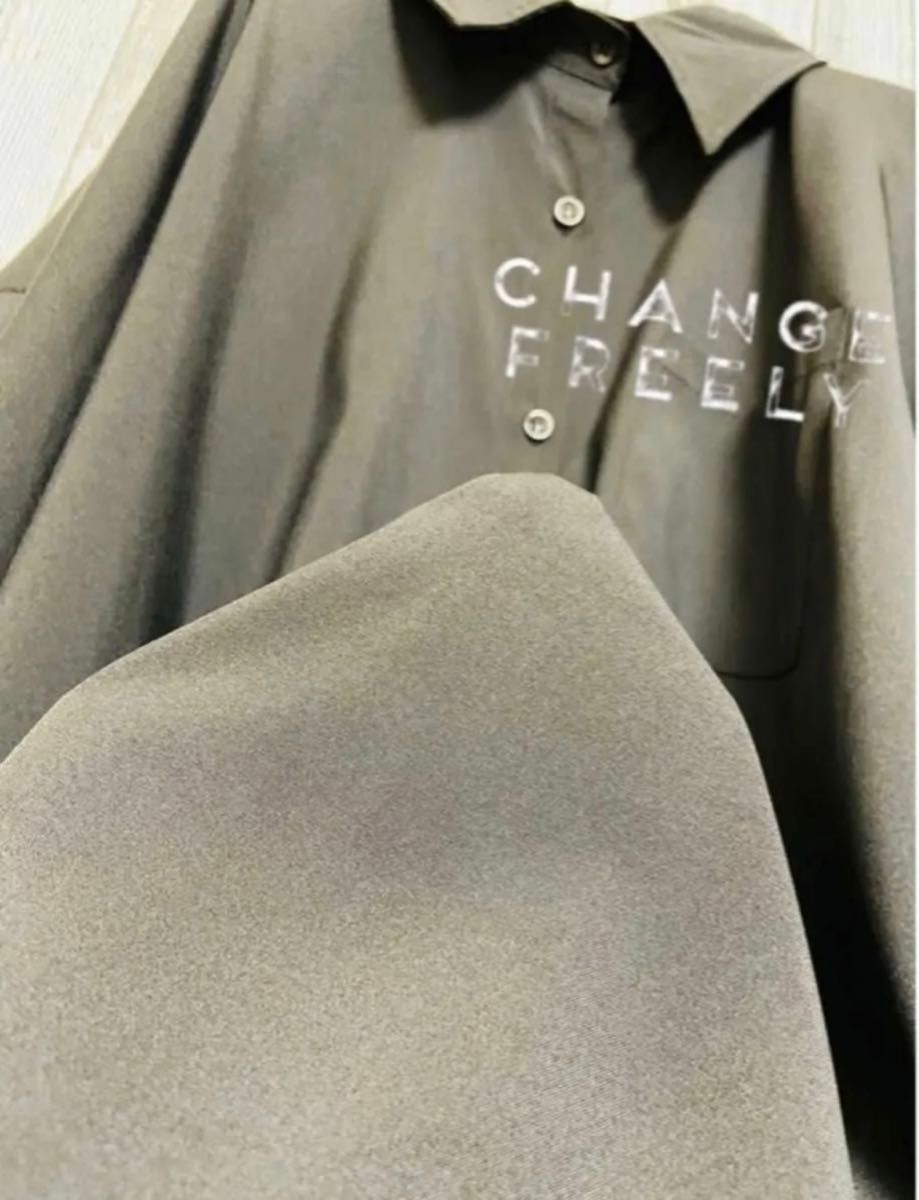 【レア商品】モード系 ロングシャツ 変形 フレア ビッグシルエット 黒 ブラック