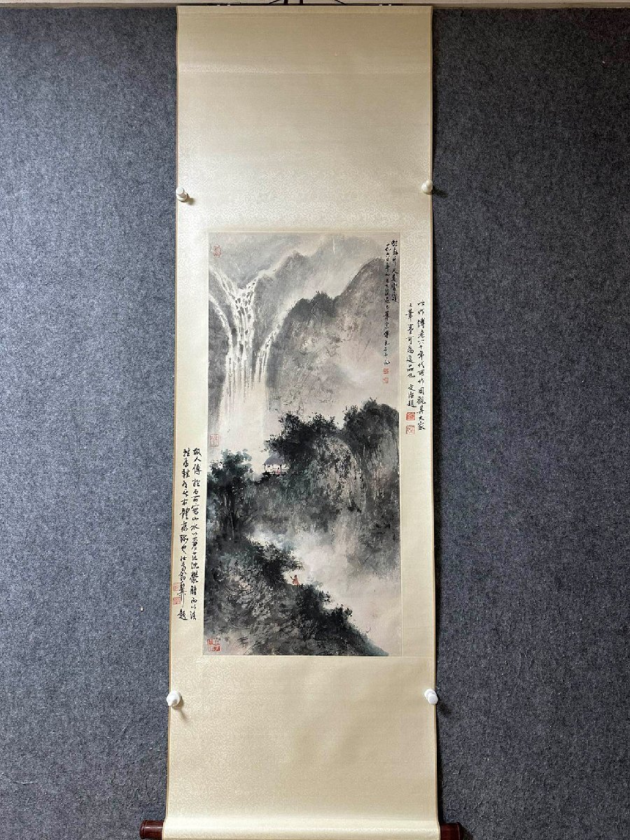 # large . fine art #[.. stone paper paper book@ landscape map judgment document ] ( inspection ) modern times paper painter China .... goods China calligraphy .. axis old fine art antique 382