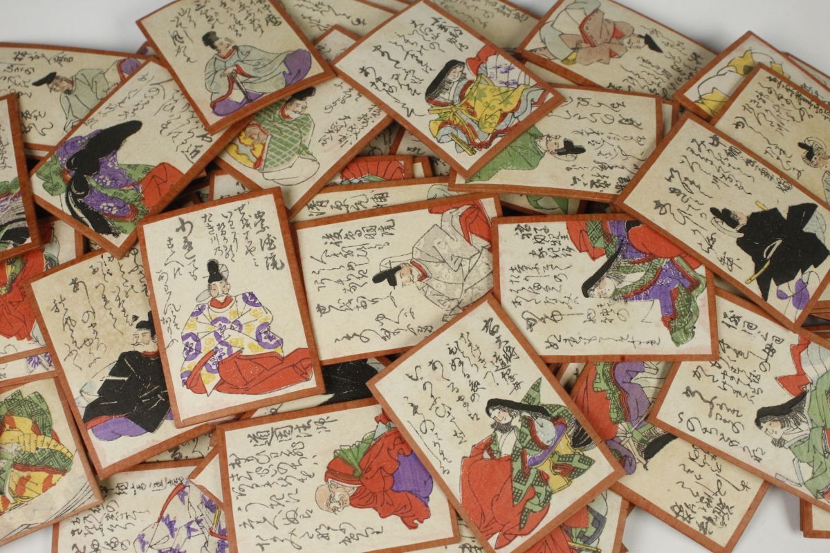 [LIG] Taisho период карты Hyakunin Isshu пейзаж map место хранения коробка cards старый художественное изделие старый дом магазин лот ④ [-QQ]24.4