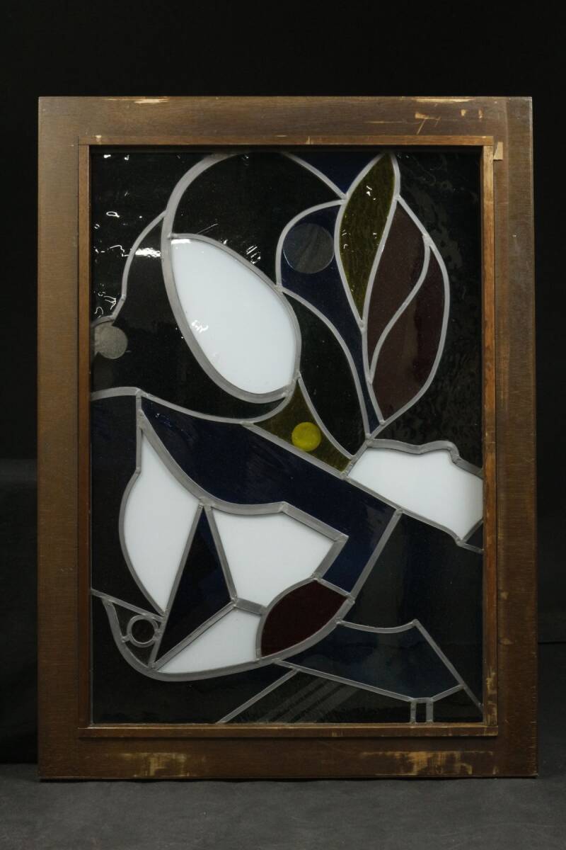 【LIG】ステンドグラス 60㎝×82㎝ 色硝子 アンティーク 西洋美術 [.QQ]23.10_画像6