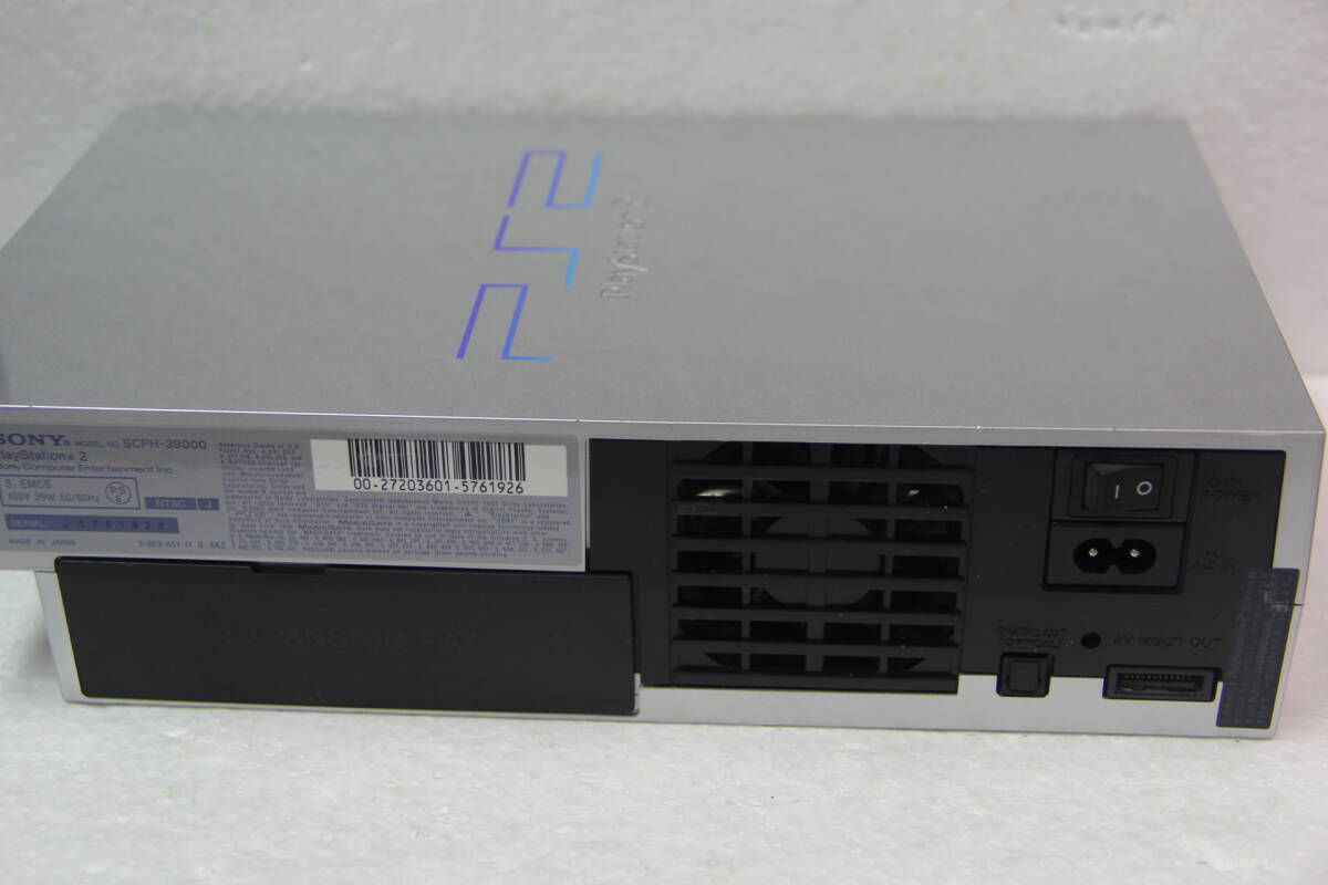 PS2本体セット SCPH-39000 シルバー 電源コード/メモリカード付属 送料無料_画像3