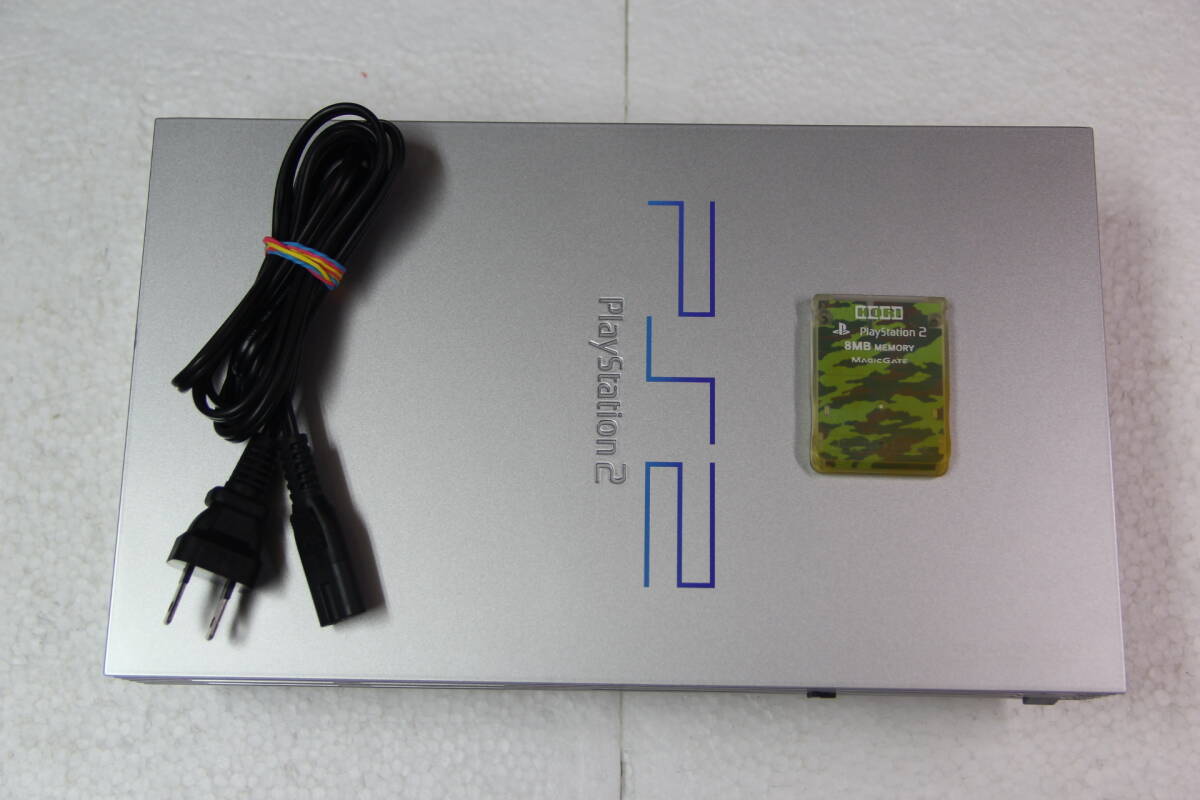 PS2本体セット SCPH-39000 シルバー 電源コード/メモリカード付属 送料無料_画像1