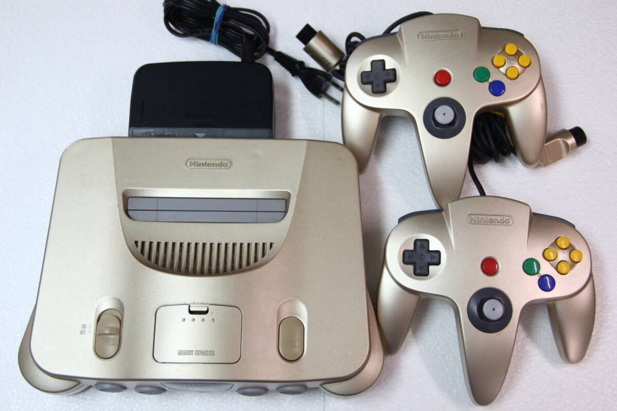 ニンテンドー64本体セット ゴールド 電源コード/コントローラー付属 送料無料