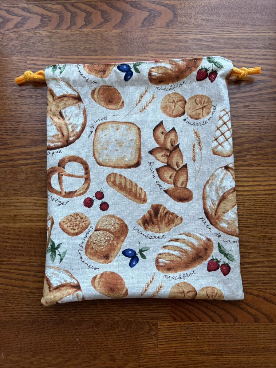  хлеб 25.×20. ручная работа мешочек для ланча сумка органайзер бардачок сумка кейс для хранения лен . ткань orange цвет шнур обратная сторона ткань есть обе ...