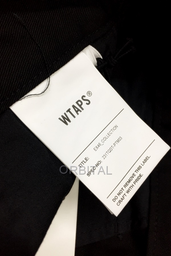 代官山)WTAPS ダブルタップス 231TQDT-PTM03 23SS ブリティッシュツイル タックショーツ ブラック サイズ02_画像6