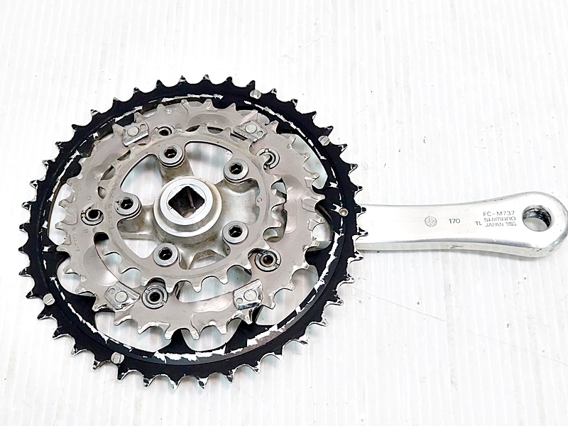 ▼▼シマノ SHIMANO DEORE XT FC-M737 クランクセット 170mm 42/32/22T_画像6