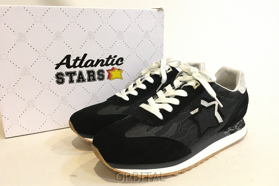 二子玉) Atlantic STARS アトランティックスターズ 未使用 メンズ スニーカー ブラック 45 （28.5cm相当） ※靴紐色移り少々_画像1