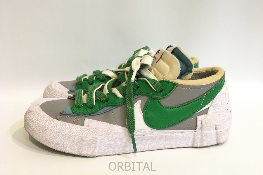 二子玉)NIKE×SACAI サカイ×ナイキ BLAZER LOW CLASSIC GREEN ブレザーロー スニーカーDD1877-001 23.5cm ※スレ_画像2