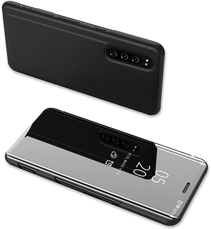 Sony Xperia 5 II / Xperia5 ケース SO-52A SOG02 SO-01M SOV41手帳型 鏡面 ミラー スタンド機能 光沢 表面半透明 スマホケース 軽量 薄型_画像4