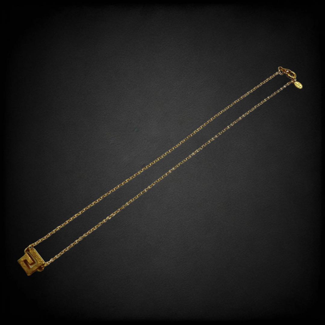 【 красивая вещь 】  Givenchy  GIVENCHY  ожерелье   подвеска  G лого     линия ... тон   ...  винтажный    винтаж   превосходная вещь    высококачественный   золотой  687