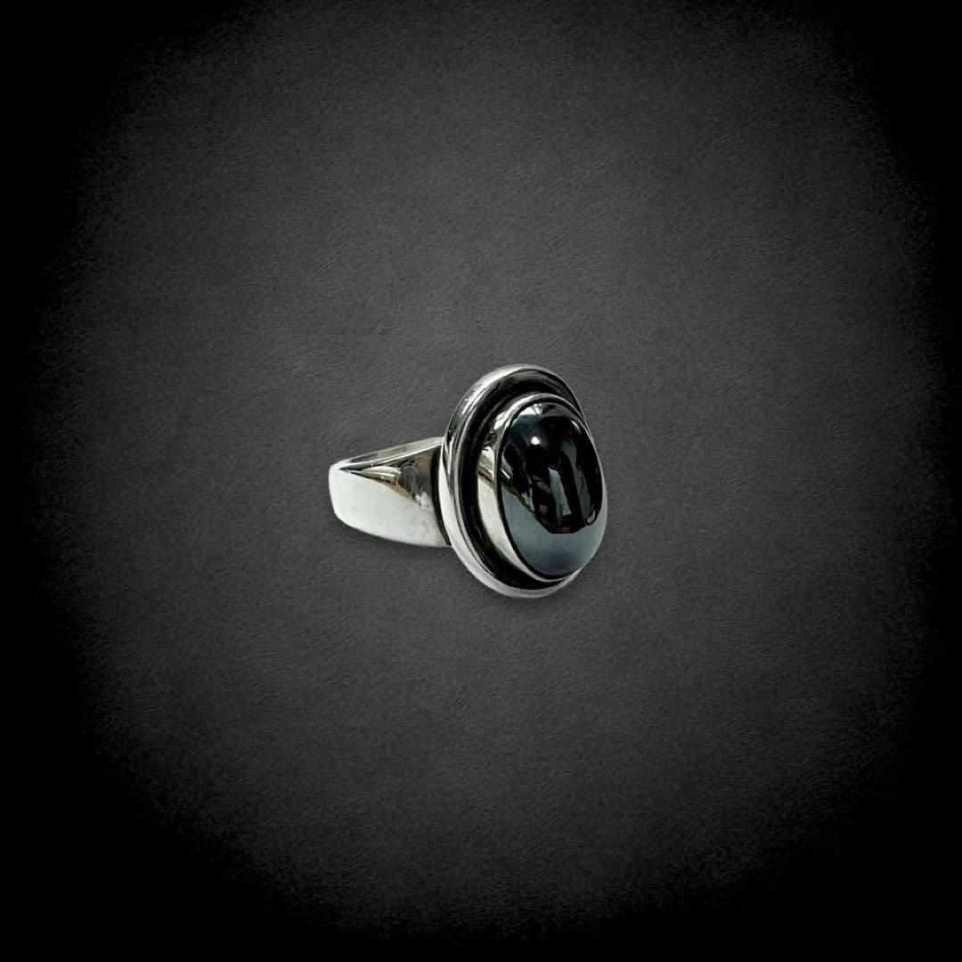 【美品】　ジョージジェンセン　ヘマタイト　リング　46B SV925 アクセサリー　シルバー　指輪　カラーストーン　色石　ヴィンテージ　aq48_画像2