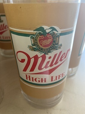 断捨離24★未使用！レトロ可愛いMILLER HIGH LIFEのコップ6脚セット★ハイライフミラービール★ヴィンテージ_画像4