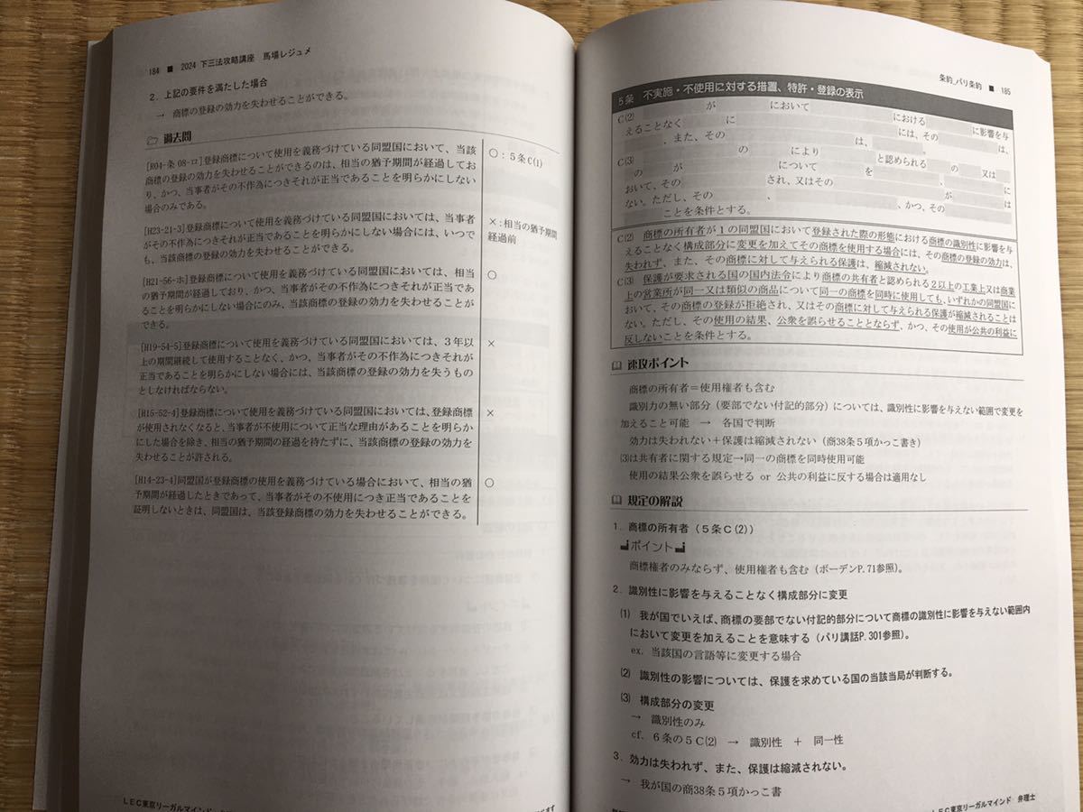 最新 2024 弁理士　下三法攻略講座　馬場レジュメ　条約　短答アドヴァンス以上の勉強できる！　値下げ中！