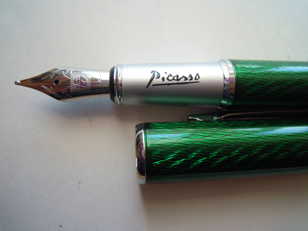 ②　Picasso 　 濃緑軸万年筆　吸入式　★未使用　_画像3