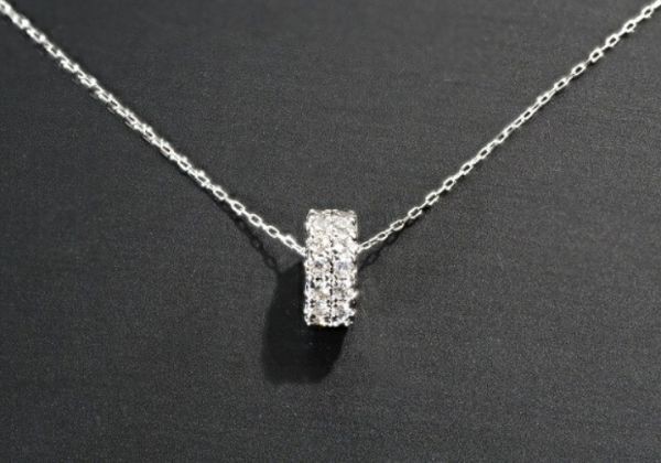【格安】筒デザイン ダイヤモンド ネックレス 0.25ct PT850 プラチナ(数量限定販売 刻印有 2211の画像3
